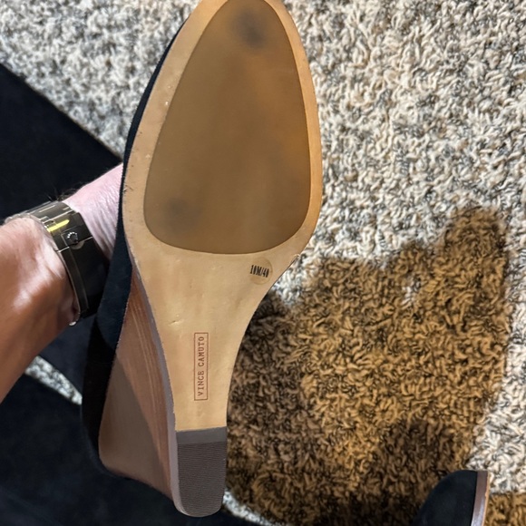 Vince Camuto Black Wedge Knee-High Boots - Picture 3 of 8